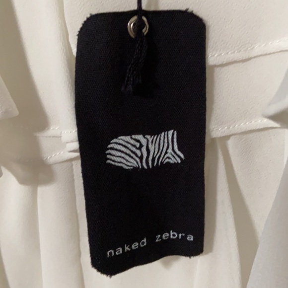 Naked Zebra sexy white tank top size Small NWT - Picture 4 of 9